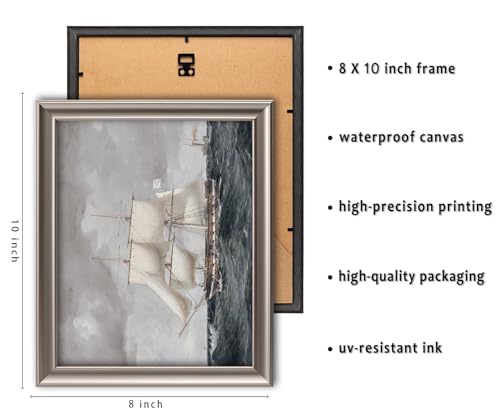 image for ANERZA Framed Vintage Sailboat Canvas Wall Art Decor, Wall Prints for 