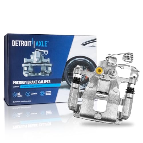 Image of Detroit Axle - Rear Right Brake Caliper for 2012-2017 Kia Rio, Disc Brake Caliper with Bracket 2013 2014 2015 2016 Replacement Passenger Side Brake Caliper