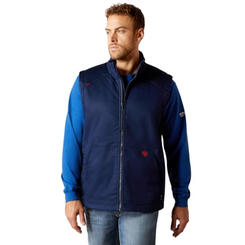 Image of ARIAT Men's Fire Resistant Basic Insulated Vest, Navy, 3X-Large Tall