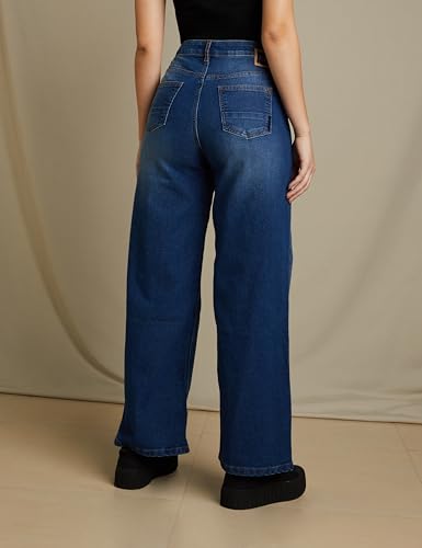 Image of Amazon Brand - INKAST Regular Women's High Rise Full Length Wide Leg Loose Fit Jeans (Inseam: 29 inch)