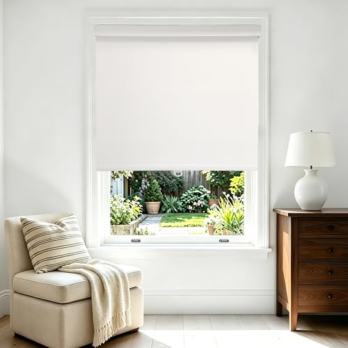 Image of Niche Blinds Cordless Blackout Roller Shades with Valance,White,21 inch Wx72 H