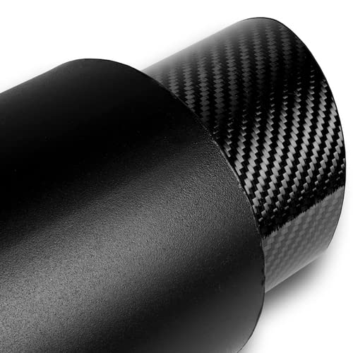 Jdm 4" Carbon Fiber Slant Tip T304 Stainless Steel Black Exhaust Resonator Canister Muffler 2.5" Inlet+Silencer #TOP4