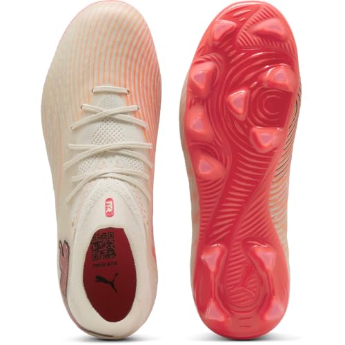 Puma Future 9 Pro FG/AG JR Chaussures de Football, Amande Sugared White Red Black, 4.5 UK