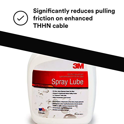 Image of 3M Wire Pulling Cable Lubricant Spray WLS-QT, 1 Bottle | Excellent Cling and Wetting Properties, Gel-Type Liquid