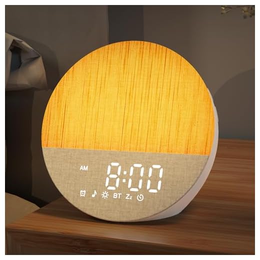 Sunrise Alarm Clock for Morning Wake-up: Gentle Gradual Wake Up Light for Heavy Sleepers Relieve Stress - Linen-Wrapped for Bedroom - 30 Sleep Sounds White Noise Machine with Memory & Bluetooth