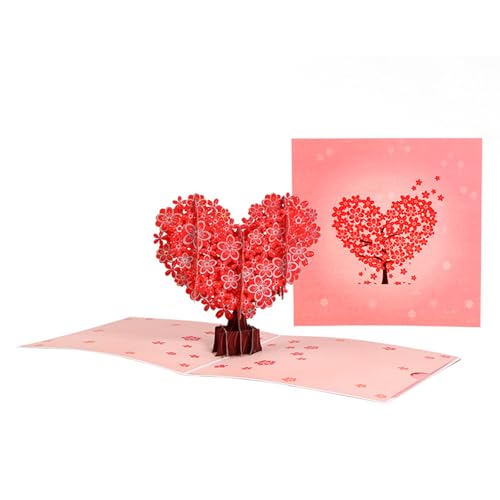 Heart Tree Paper Sculpture Art Greeting Card Valentine's Greeting Card for Wide Husband Birthday Festival Heart Tree