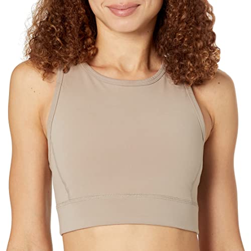 Calvin Klein Performance Women's Pilates Outfit Fitness Crop Top Scoopneck Bra, Moonrock, Small #TOP7