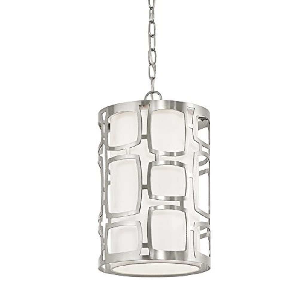 Kichler Sabine Brushed Nickel Modern/Contemporary Etched Glass Drum Medium (10-22-in) Pendant Light