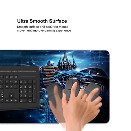 Large Size Mouse Pad For The Lich King,Non-Slip Rubber Base,Stitched Anti-Fray Edges,Waterproof,Smooth Gaming Surface,Keyboard And Mouse Combo Pad Mouse Mat Desk Pad Mousepad 11.8X23.6X0.12 Inch #TOP5