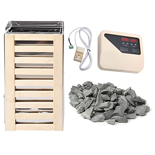 flexman 3,6KW Riscaldatore per Sauna, Forno per Sauna Elettronico a Risparmio Energetico 220V con Controllo Esterno, Stufa per Sauna a Vapore in Acciaio Inossidabile con Rocce