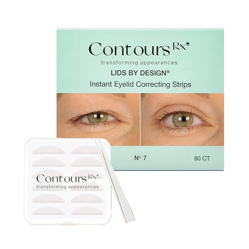 Contours Rx Lids by Design N7 Instant Eyelid Lift Strips for Dramatic Lift on Hooded Droopy Eyelids Medical-Grade Anti-Aging Non-Surgical Eye Tape 80 Count