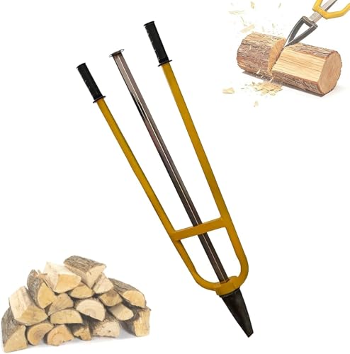 Fendeuse de Bois de Chauffage Manuelle, fendeuse de bûches portative à inertie, Outil de fendage à glissière Robuste avec poignées ergonomiques pour cheminée, Camping, Utilisation en extérieur(96cm)