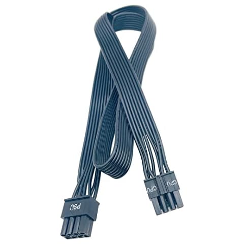Certusfun CPU Cable for Seasonic, 27'' Male to Male 8 Pin to 4+4 Pin CPU Power Cable for ASUS Modular Power Supply (18AWG Black) Cover