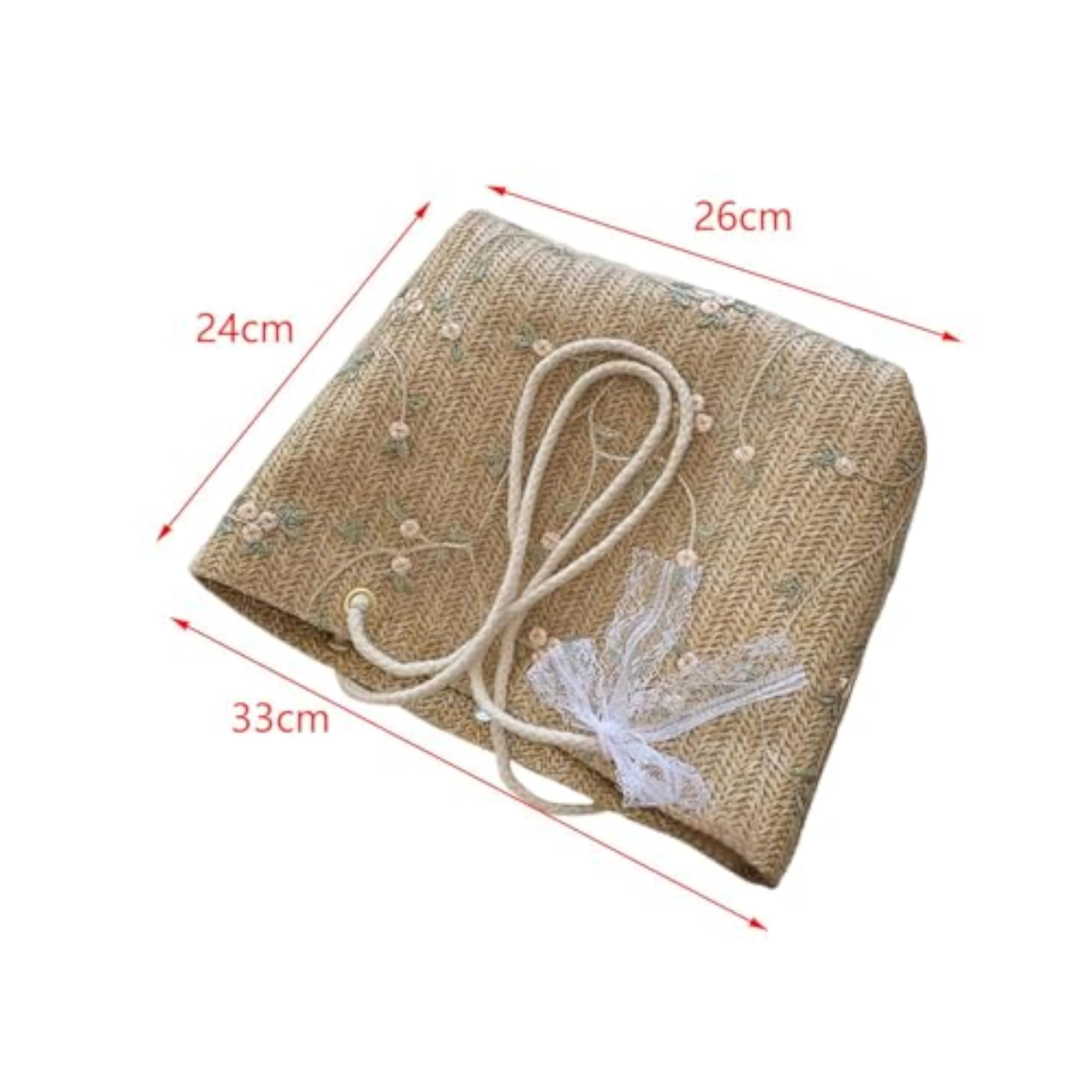 Straw Beach Bag for Summer Vacation and Parties