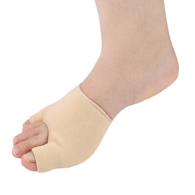 Healeved 1pair Thickened Thumb Socks Hallux Bunion Protector Sleeves s Apricot Color Comfortable and Breathable for Foot
