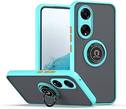 Custodia Huawei Honor X7a Con Anello Girevole - Cover Traslucida Verde Con Supporto Magnetico - Doppio Strato TPU+PC