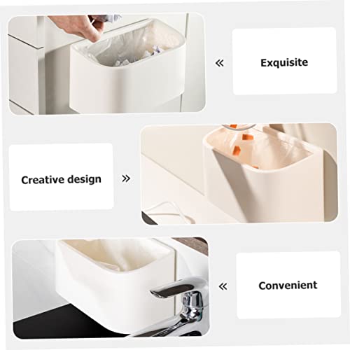 Caneca de basura rectangular blanca para cocina y baño miniatura 4