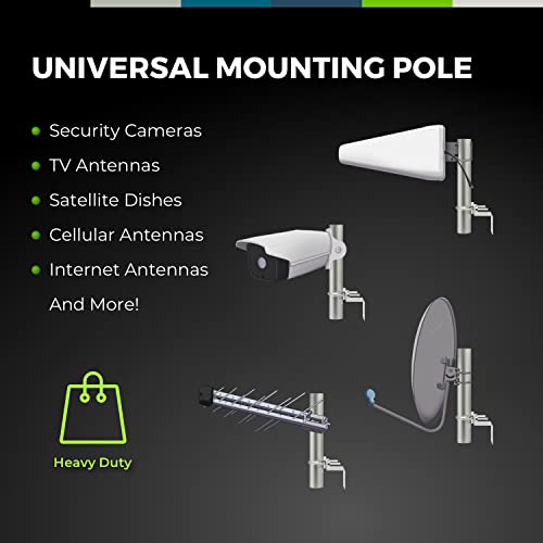Bolton Technical 10” Inch Pole Mount Accessory for Outside Antenna(Signal Booster Antenna, Yagi Antenna, Antenna Expansion kit)- with U-Bracket Assembly