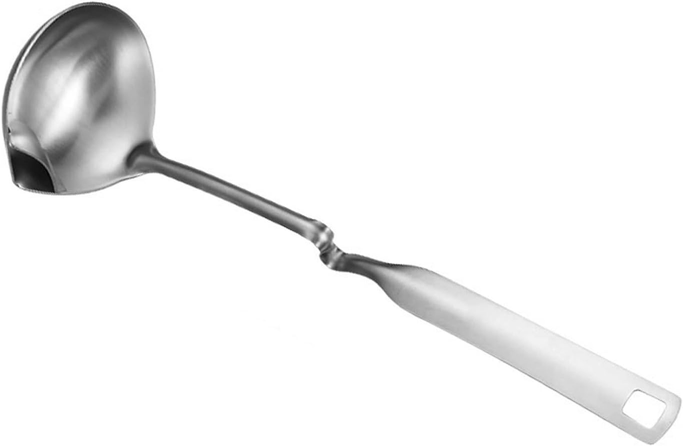 Cooking 304 Stainless Steel Long Handle Spoon Oil Filter Spoon (Color : 01) (2)