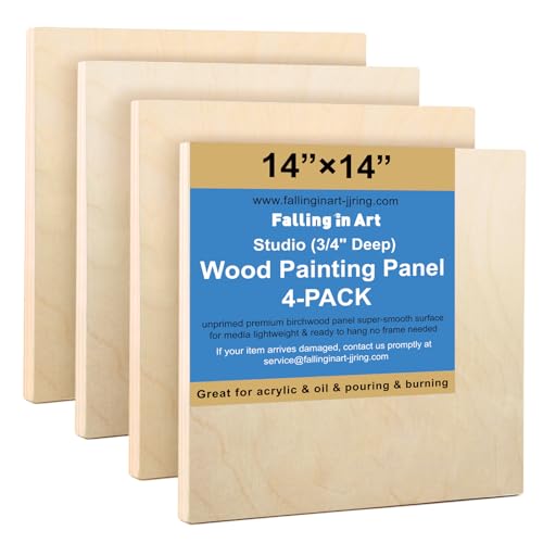 Falling in Art Unfinished Birch Wood Panels Kit for Painting,