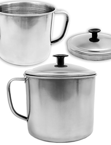 Outdoor saxxu00aeu00a0u0096u00a0Rústico Outdoor Taza Pottu00a0u0096u00a0Olla con tapa, para cocinar en comida de Stove, parrilla, hoguera, eléctrica, 550u00a0ml