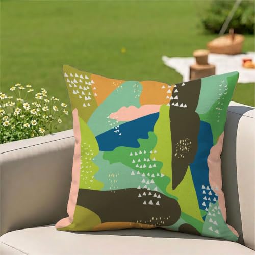 Housses de coussin extérieur 55x55 vert pour terrasse et balcon fleuri - 3