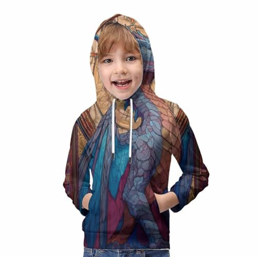 Sweat dragon 3D effet vitrail pull imprimé original enfant