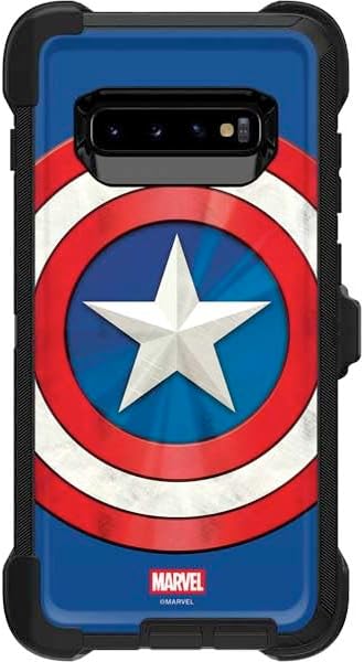 Skinit Decal Phone Skin Compatible with OtterBox Defender Galaxy S10 - Officially Licensed Marvel Captain America Shield Break Design