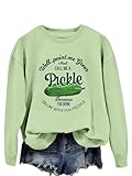 DUDIHOHX Well Paint Me Green And Call Me A Pickle Sweatshirt Funny sayings Casual Pullover Women Pickle Lover Shirt Top
