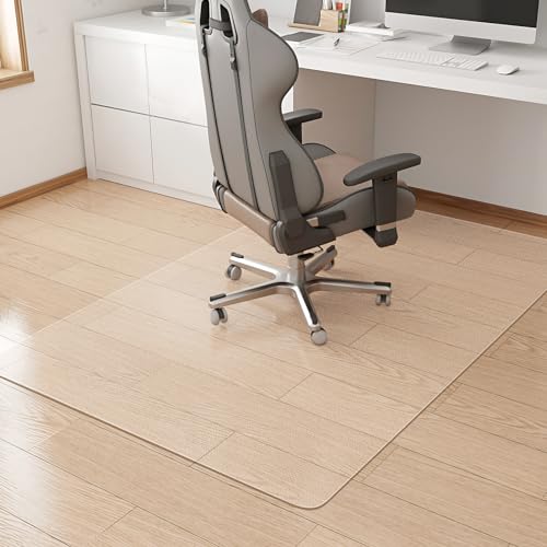 KMAT Office Chair Mat,Easy Glide Hard Wood Tile Floor Mats, Clear Desk Chair Mat for Home Office Rolling Chair,Heavy Duty Floor Protector -Anti-Slip-35 x55 Rectangular