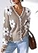 Pink Queen Women's 2025 Winter Sweater Cardigan Outfits for Going Out Long Sleeve Button Up Open Front Drop Shoulder Flower Fuzzy Oversized Cardigans Taupe S