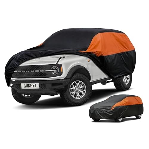 Ford Car Cover Custom Fit Ford Bronco Sport/Bronco 2 Door 2dr Waterproof All Weather for Automobiles, Lightweight Full Exterior Cover Outdoor Sun UV Rain Dust Snow Wind Protection. 02 Ford 0