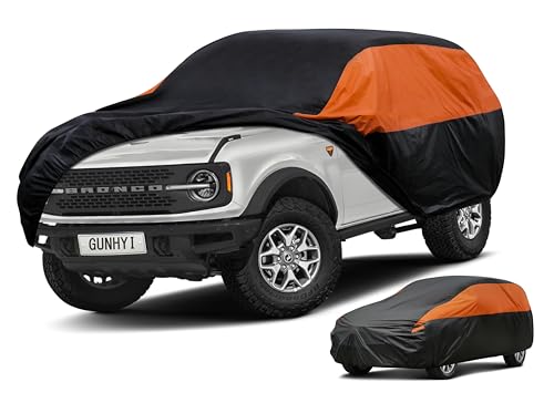 Image of GUNHYI Ford Car Cover Custom Fit Ford Bronco Sport /Bronco 2 Door 2dr Waterproof All Weather for Automobiles, Lightweight Full Exterior Cover Outdoor Sun UV Rain Dust Snow Wind Protection.