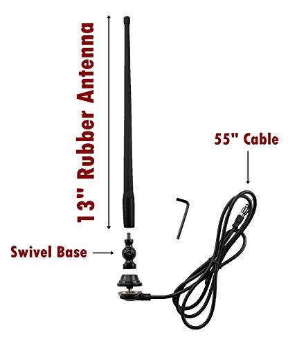 Image of Marine Black AM-FM Rubber Ducky 15 Inch Antenna Kit - for ATV, Boat, Camper, Go Kart, Motorhome, Pontoon, RV, Sailboat, Tractor, Trailer, UTV, Yacht