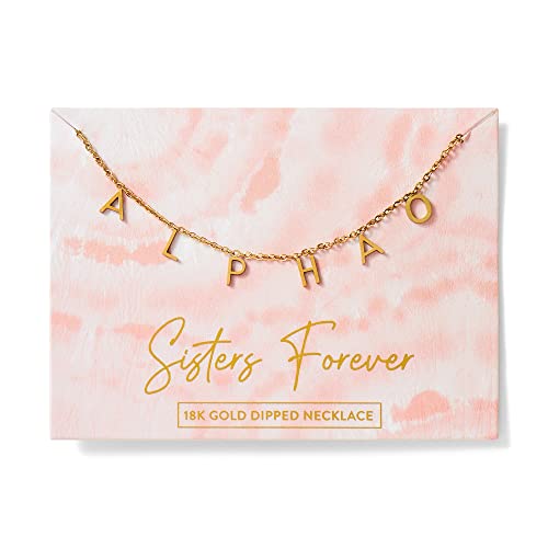 Sorority Shop Alpha Omicron Pi Necklace — AOP Name Necklace, 18K Gold Plated Sorority Gifts Necklace, Long-Lasting Alpha Omicron Pi Gifts for Women2