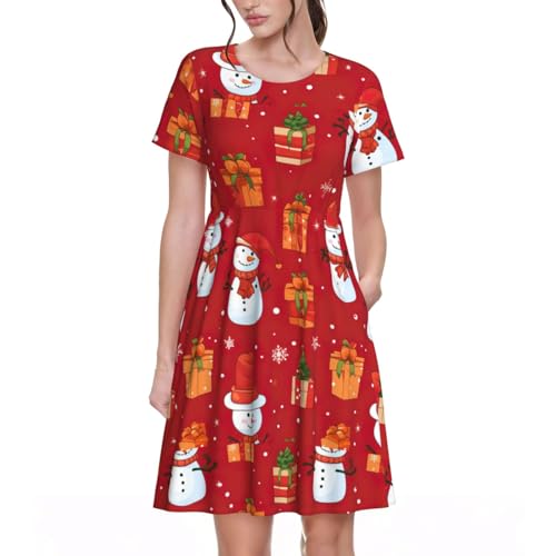 Robe d'été décontractée bonhomme de neige pour femme