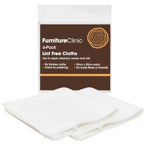 Furniture Clinic 6 Pack Of Lint Free Cleaning Cloths - 6 Cleaning Cloths For Cleaning Oiling Wooden Furniture Applying Wood Waxes & More