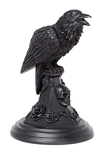 Alchemy Poe's Raven Candle Stick, Occult Dark Gothic Home Decor Accessory, Black Resin Candle Holder #TOP3