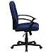 Flash Furniture Garver Mid-Back Navy Fabric Executive Swivel Office Chair with Nylon Arms