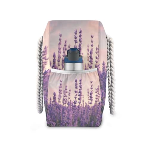 A Group Of Lavender (2) Beach Bag & Travel Tote Bag Large Sandproof with Zipper Closure, Wet Pouch for Swim Gym Travel, Lightweight Foldable Outdoor Bag3