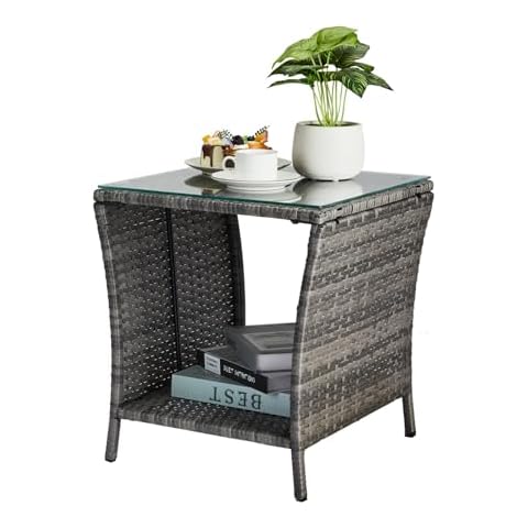 Rpuzonier Wicker Rattan Side Table Cover