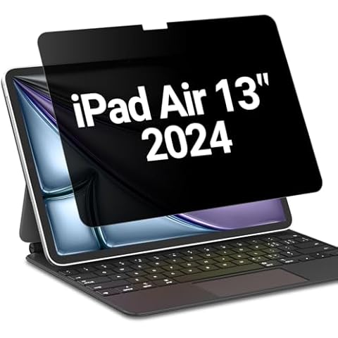 FILMEXT Ipad Air 13 inch M2 Screen Protector Privacy 2024, Ipad Air Privacy Screen PET Anti Spy Anti Blue Light Anti Glare Screen Filter Model A2898 A2899 Cover