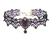 MEiySH Retro Handmade Lace Royal Court Vampire Choker Gothic Necklace Black Pendant Chain