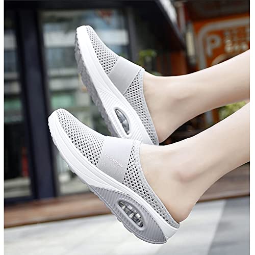 Sapatos de caminhada femininos sem cadarço com almofada de ar - sapatos de caminhada ortopédicos par