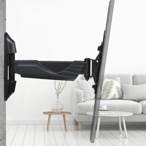 Hama TV Wandhalterung schwenkbar, neigbar (TV Wandhalterung 19-50 Zoll, VESA 75x75 bis VESA 200x200, bis 35kg, 2 Gelenke, mit Fischer-Dübeln) schwarz – Bild 5