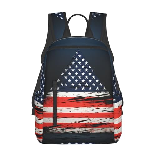 Casual Backpack for Women Men Striped Flag Lightweight Daypack Large Capacity Nurse Bag