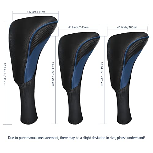 image for lurexes Golf Club Head Covers for Fairway Woods Driver Hybrids 3 Piece