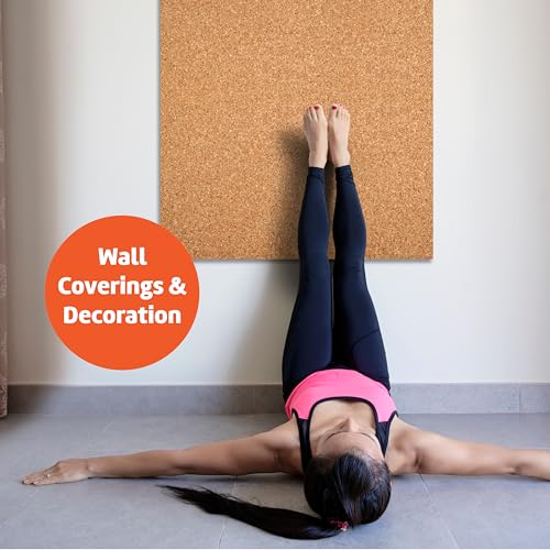 flipside products cork roll 439 x 2439 x 3mm - diy bulletin board wall accent cork board roll - environmentally friendly self-healing cork