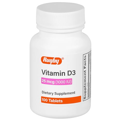 Rugby Vitamin D3 25 mcg (1,000 IU) 100 Tablets