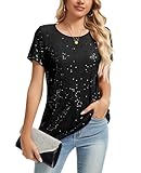 ✿✿ Sorgfältig entworfen mit Ihrem Komfort im Verstand,verfügt diese Strickjacke über eine weiche und sanfte Berührung,die Ihre Haut nicht reizen oder kratzen wird.Die hochwertigen Pailletten sind sicher befestigt,so dass sie sich nicht leicht lösen oder verlieren.Sie können diese Strickjacke sicher tragen,ohne sich Sorgen über unangenehme Kratzer oder Pailletten zu machen.